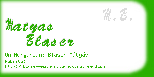 matyas blaser business card